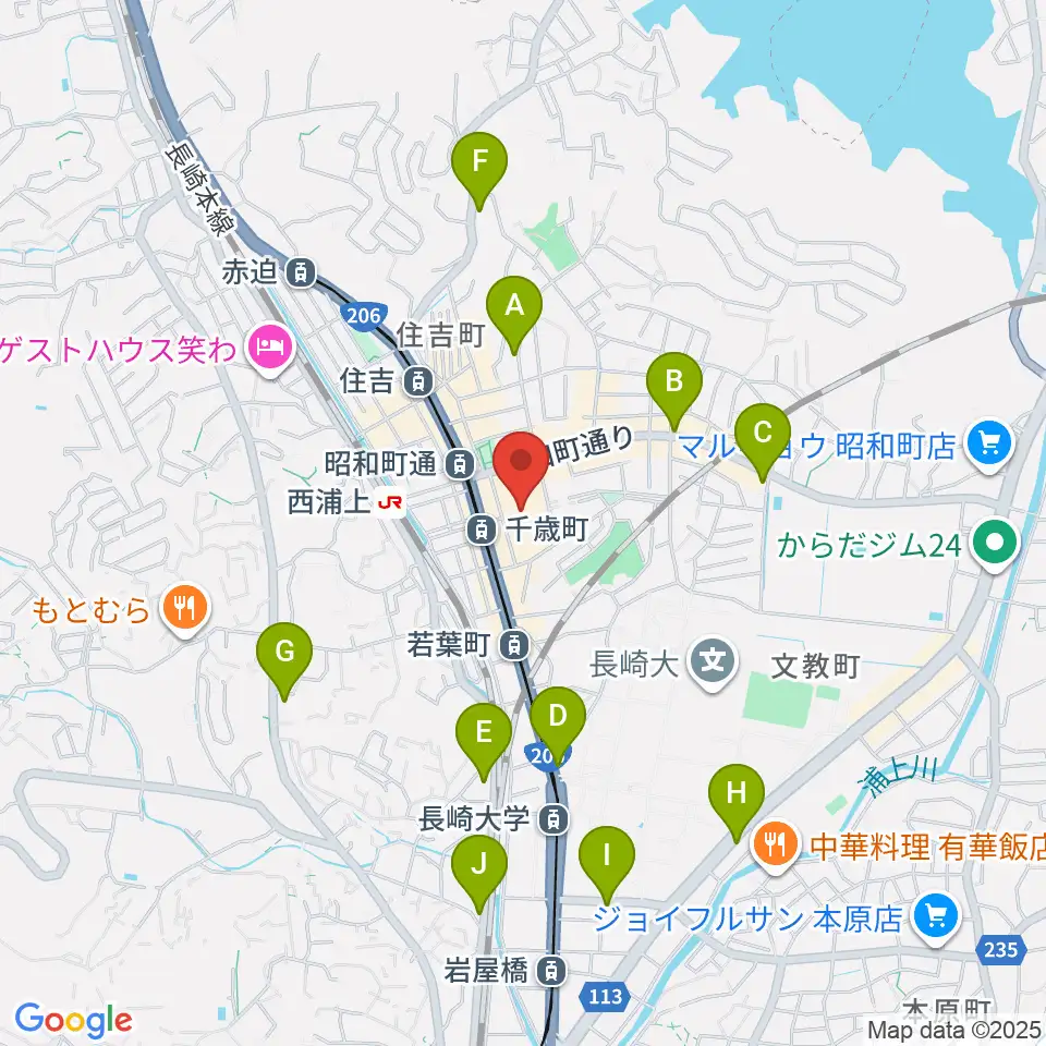 長崎市チトセピアホール周辺のコンビニエンスストア一覧地図