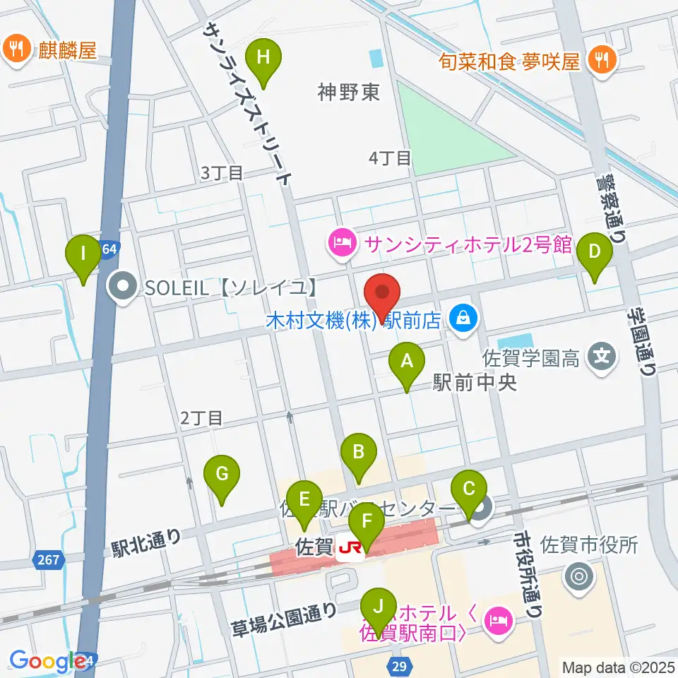 佐賀ガイルス周辺のコンビニエンスストア一覧地図