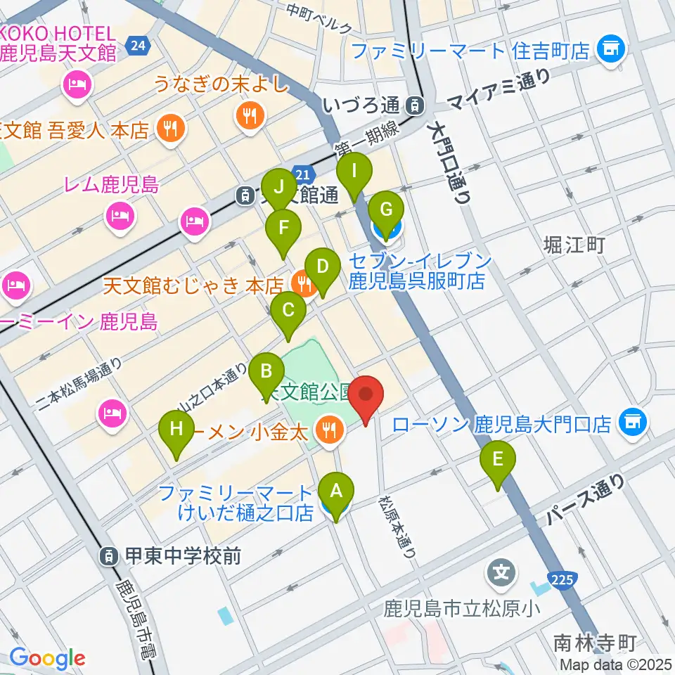 鹿児島スピードキング周辺のコンビニエンスストア一覧地図
