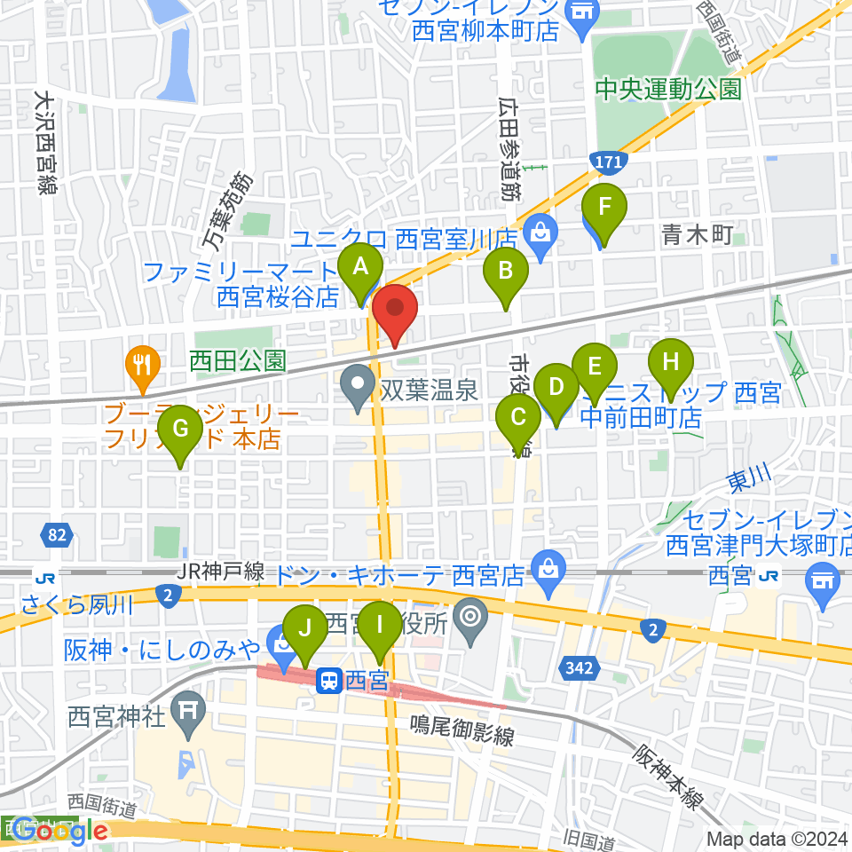 音楽スタジオ モンジャクシン周辺のコンビニエンスストア一覧地図