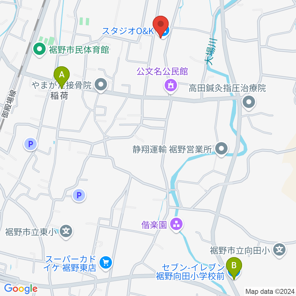 STUDIO O&K 裾野店周辺のコンビニエンスストア一覧地図