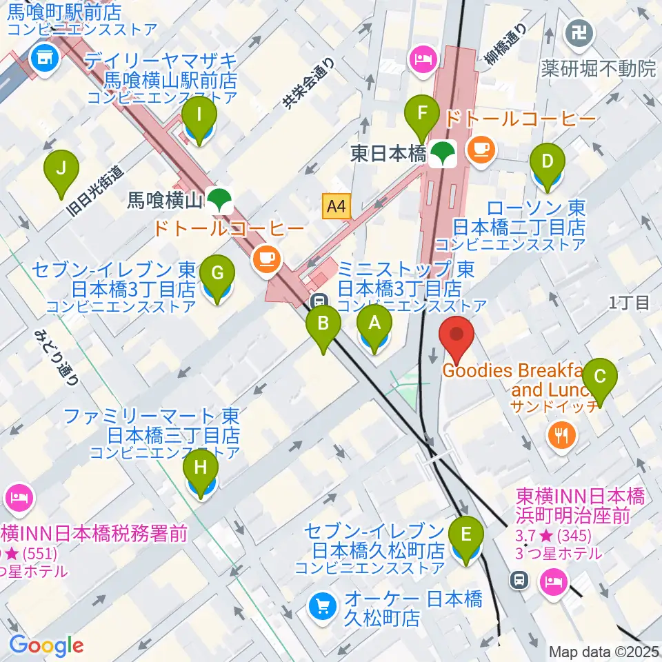 株式会社プリマ楽器周辺のコンビニエンスストア一覧地図