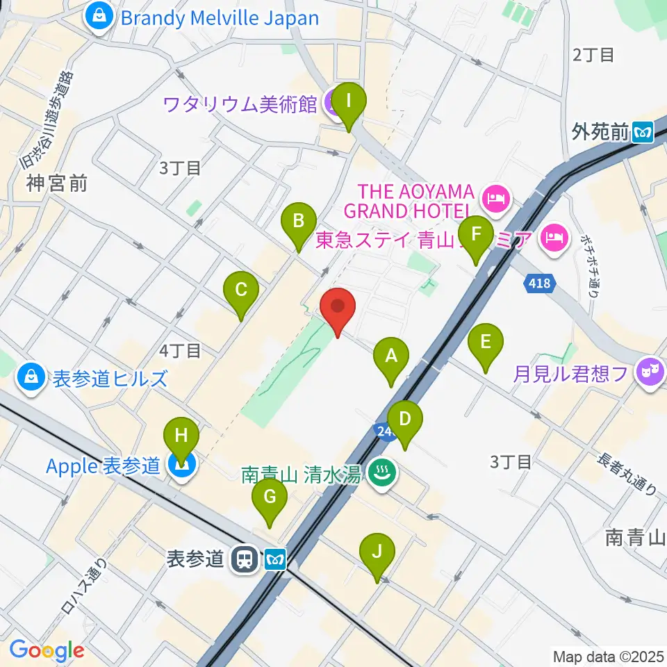 スタインウェイ&サンズ東京周辺のコンビニエンスストア一覧地図