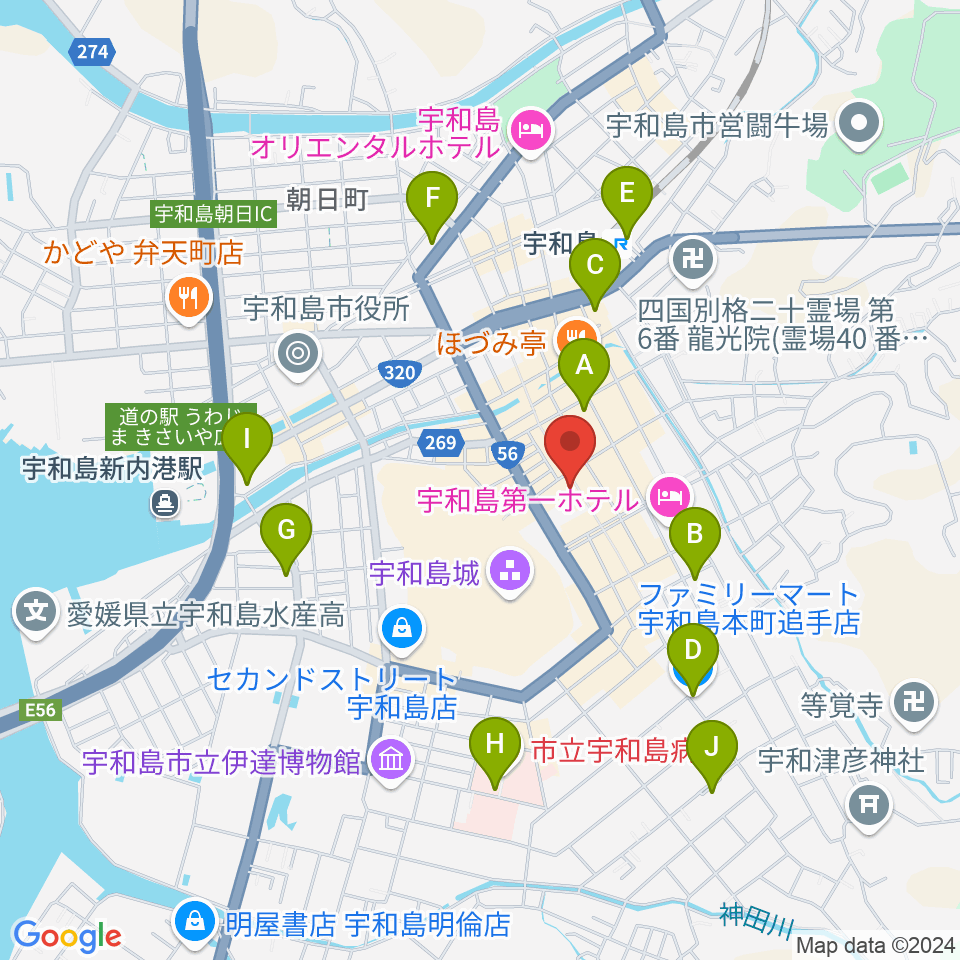 いわね楽器店周辺のコンビニエンスストア一覧地図