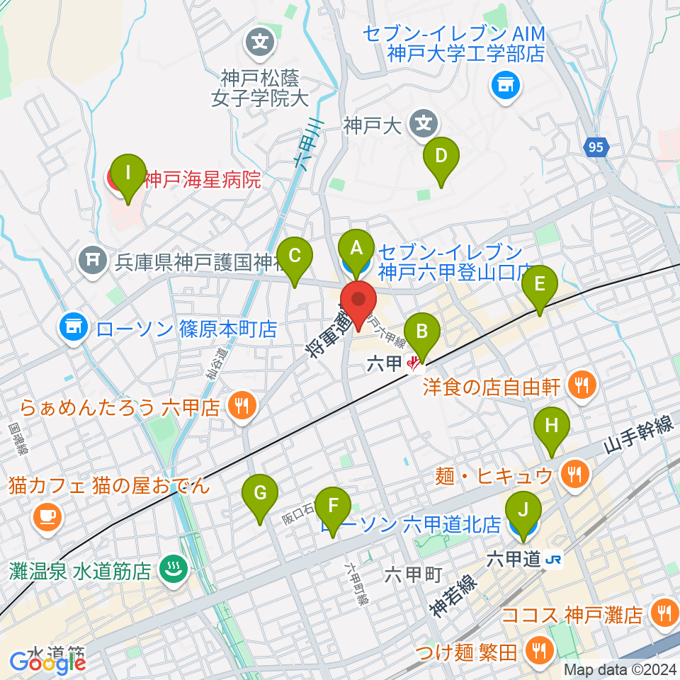 バイオリン工房 音屋周辺のコンビニエンスストア一覧地図