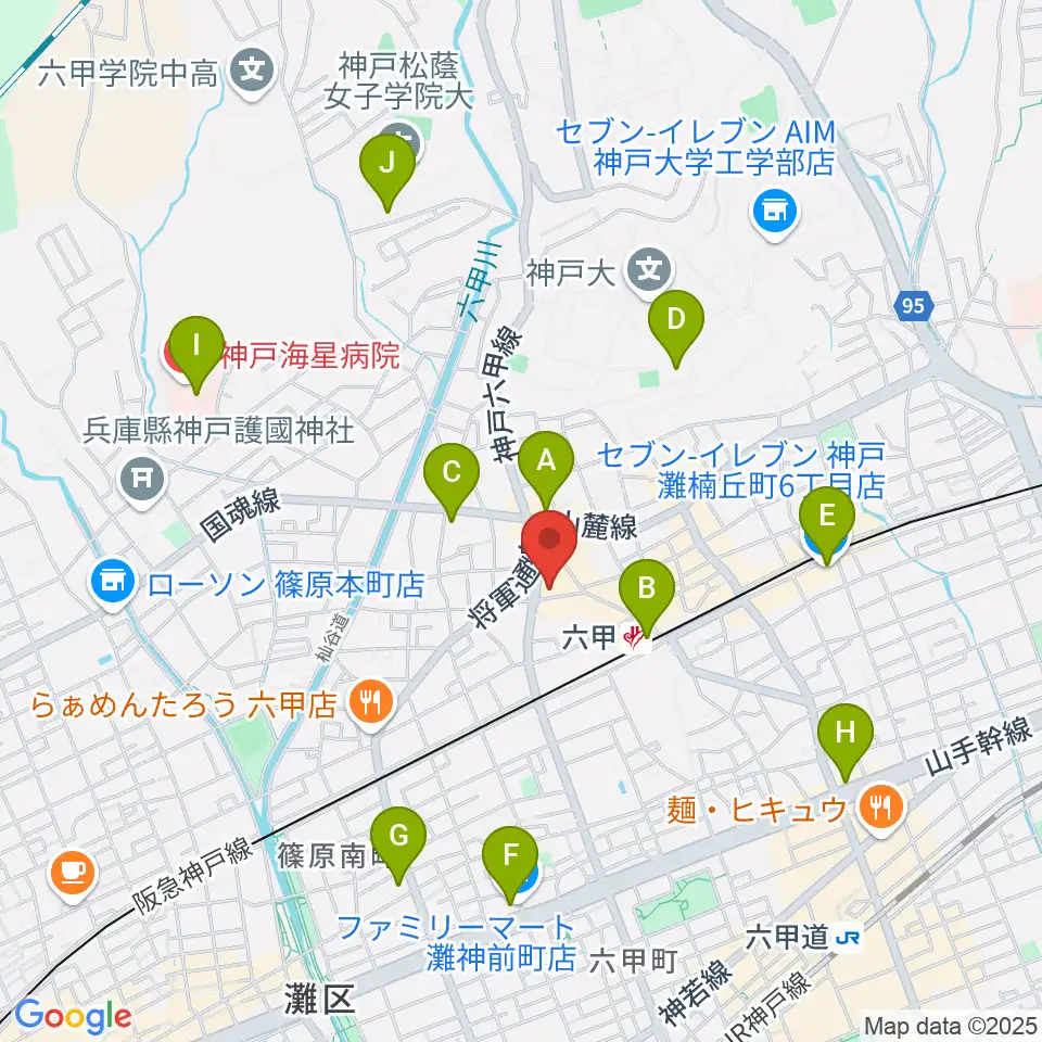 バイオリン工房 音屋周辺のコンビニエンスストア一覧地図