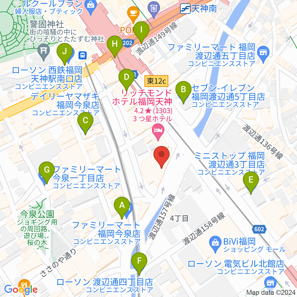 スカラエスパシオ周辺のコンビニエンスストア一覧地図