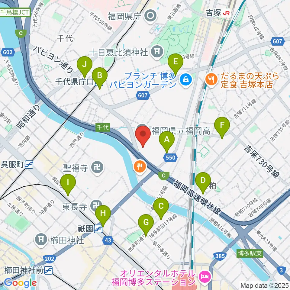 石蔵酒造 博多百年蔵周辺のコンビニエンスストア一覧地図
