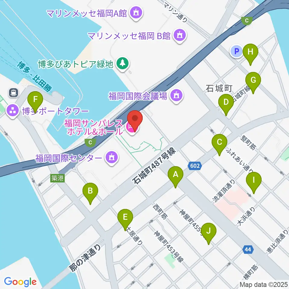 福岡サンパレス ホテル&ホール周辺のコンビニエンスストア一覧地図