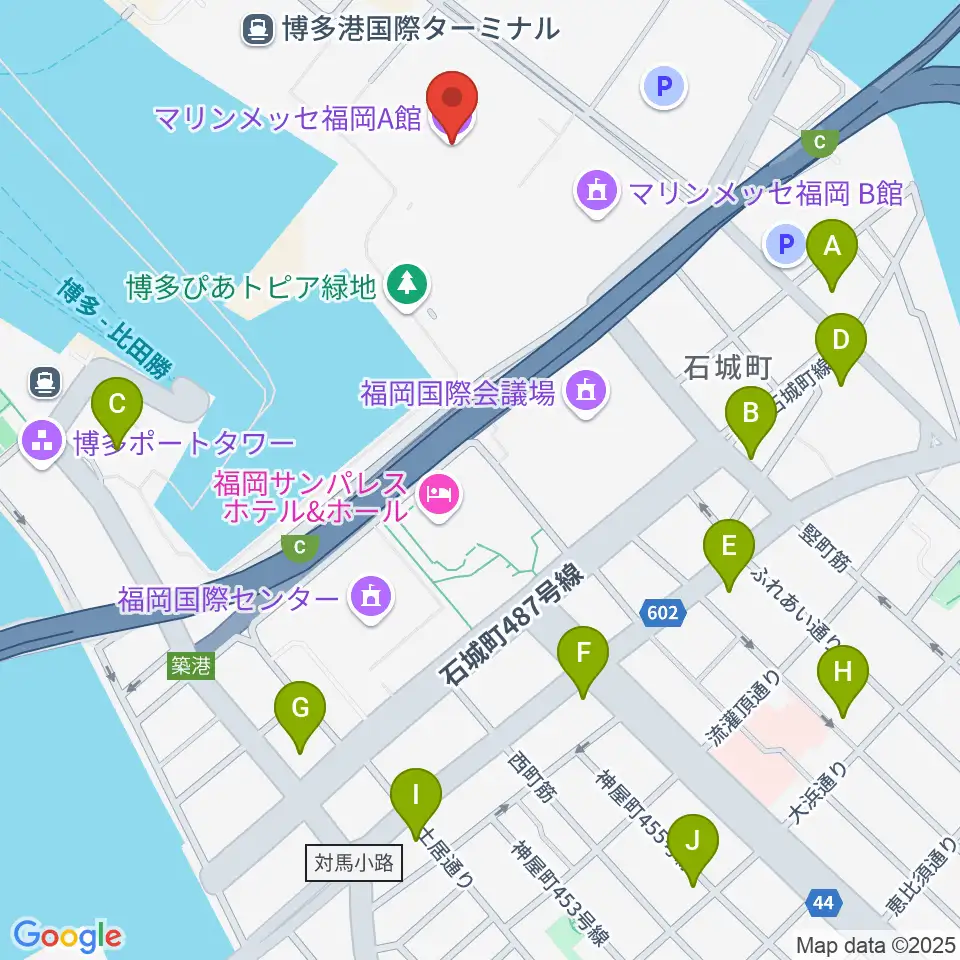 マリンメッセ福岡A館周辺のコンビニエンスストア一覧地図