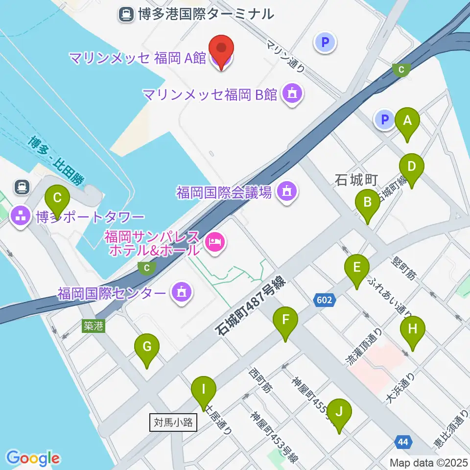 マリンメッセ福岡A館周辺のコンビニエンスストア一覧地図
