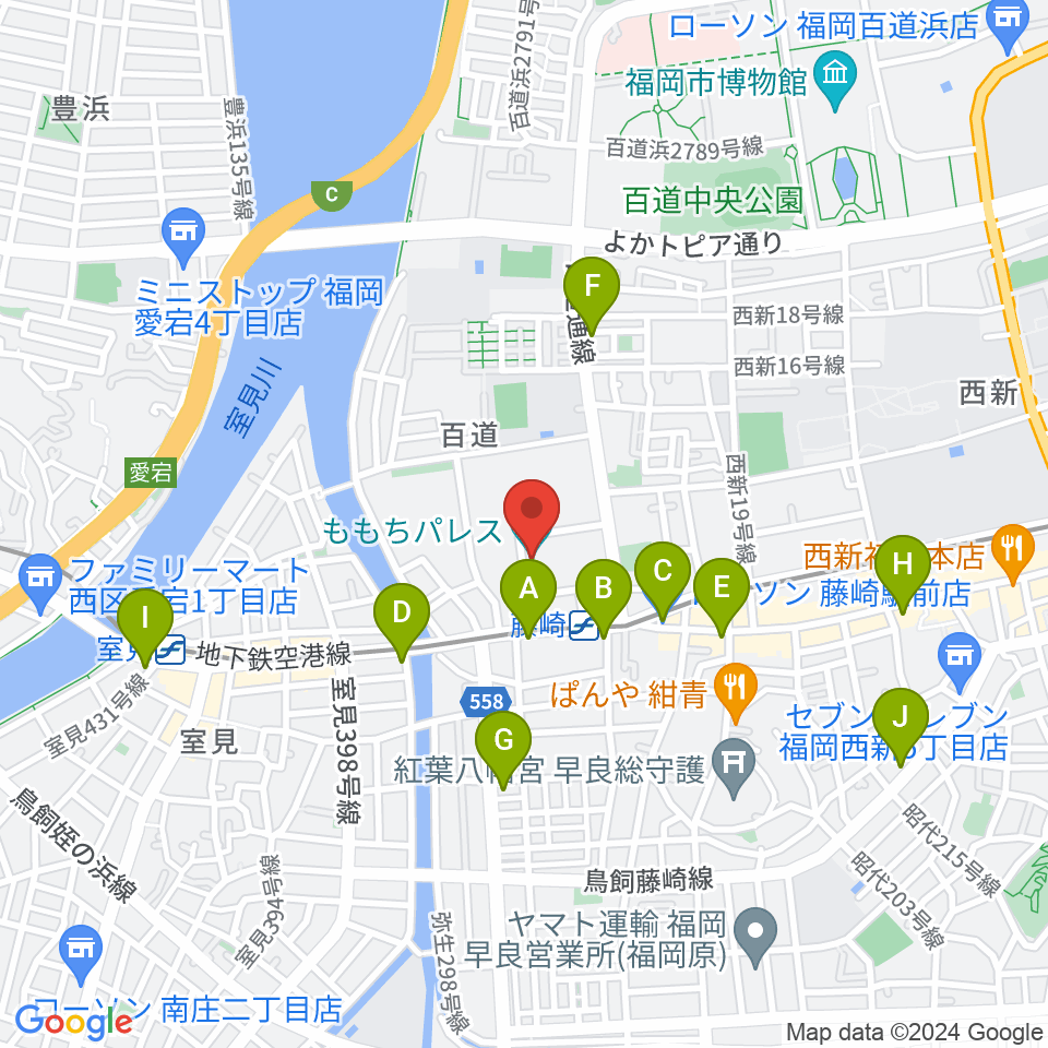 ももちパレス 福岡県立ももち文化センター周辺のコンビニエンスストア一覧地図