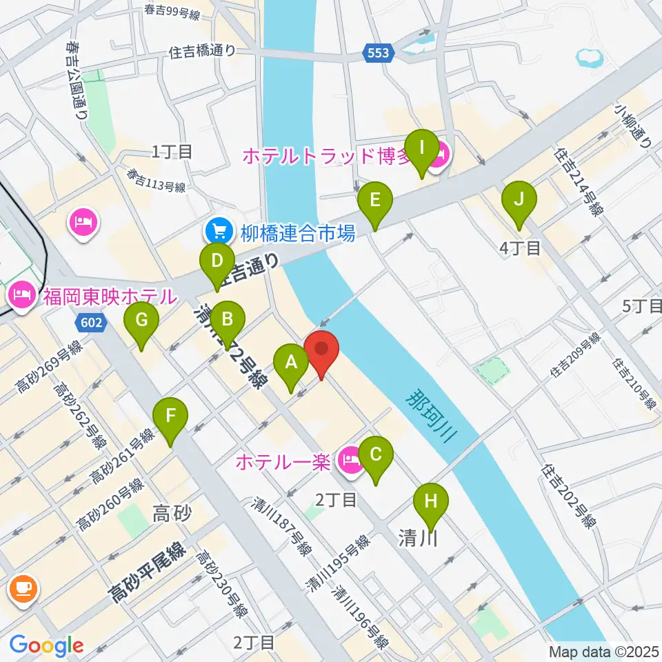 福岡UTERO周辺のコンビニエンスストア一覧地図
