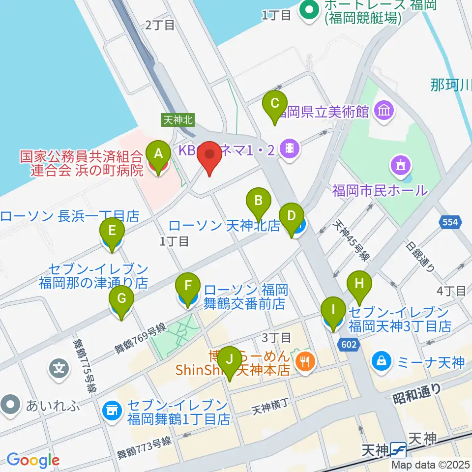 ライブハウスCB周辺のコンビニエンスストア一覧地図