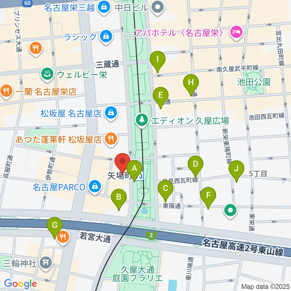 名古屋クラブクアトロ周辺のコンビニエンスストア一覧地図