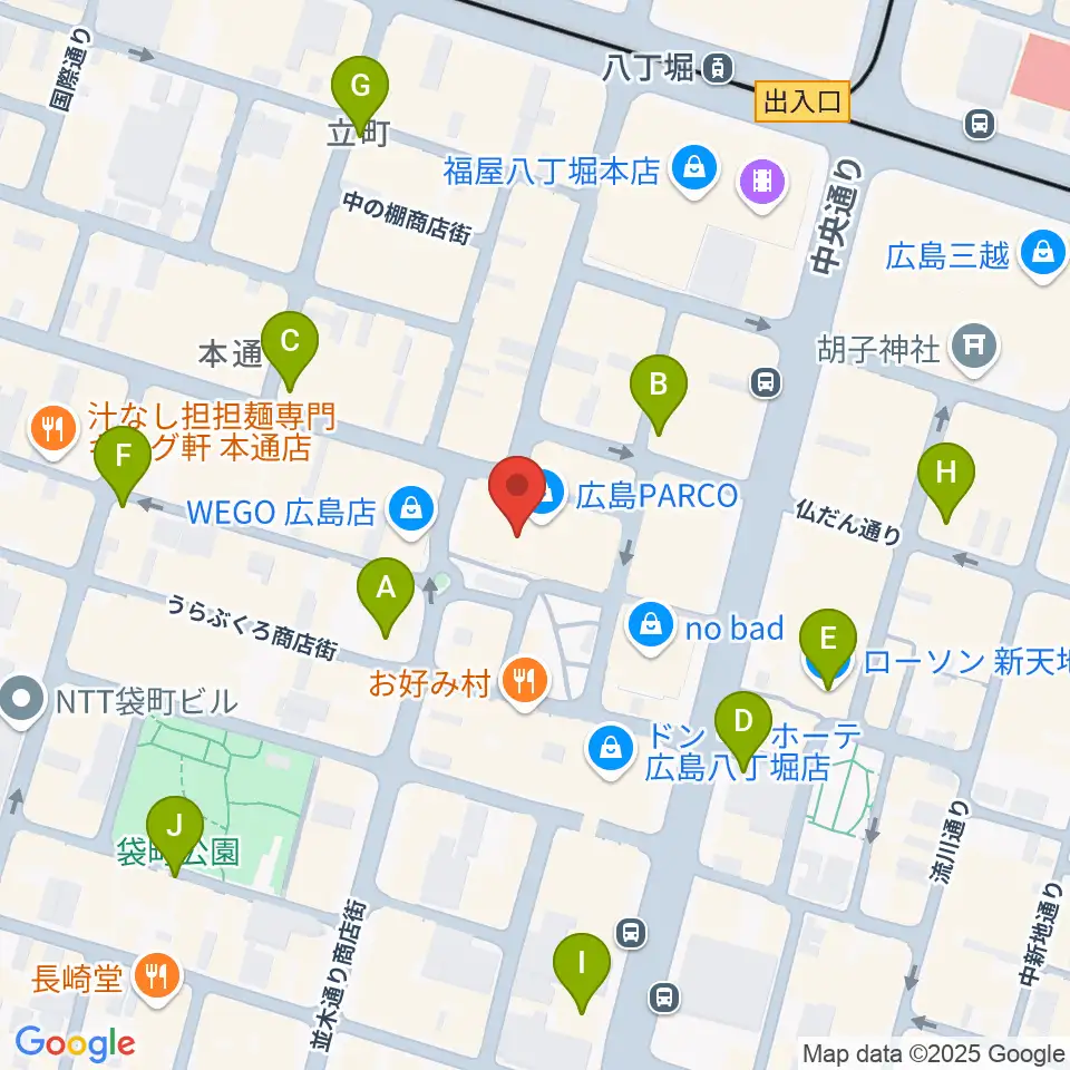 広島クラブクアトロ周辺のコンビニエンスストア一覧地図