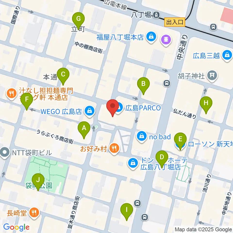 広島クラブクアトロ周辺のコンビニエンスストア一覧地図