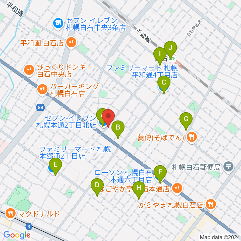 ピグスティー周辺のコンビニエンスストア一覧地図