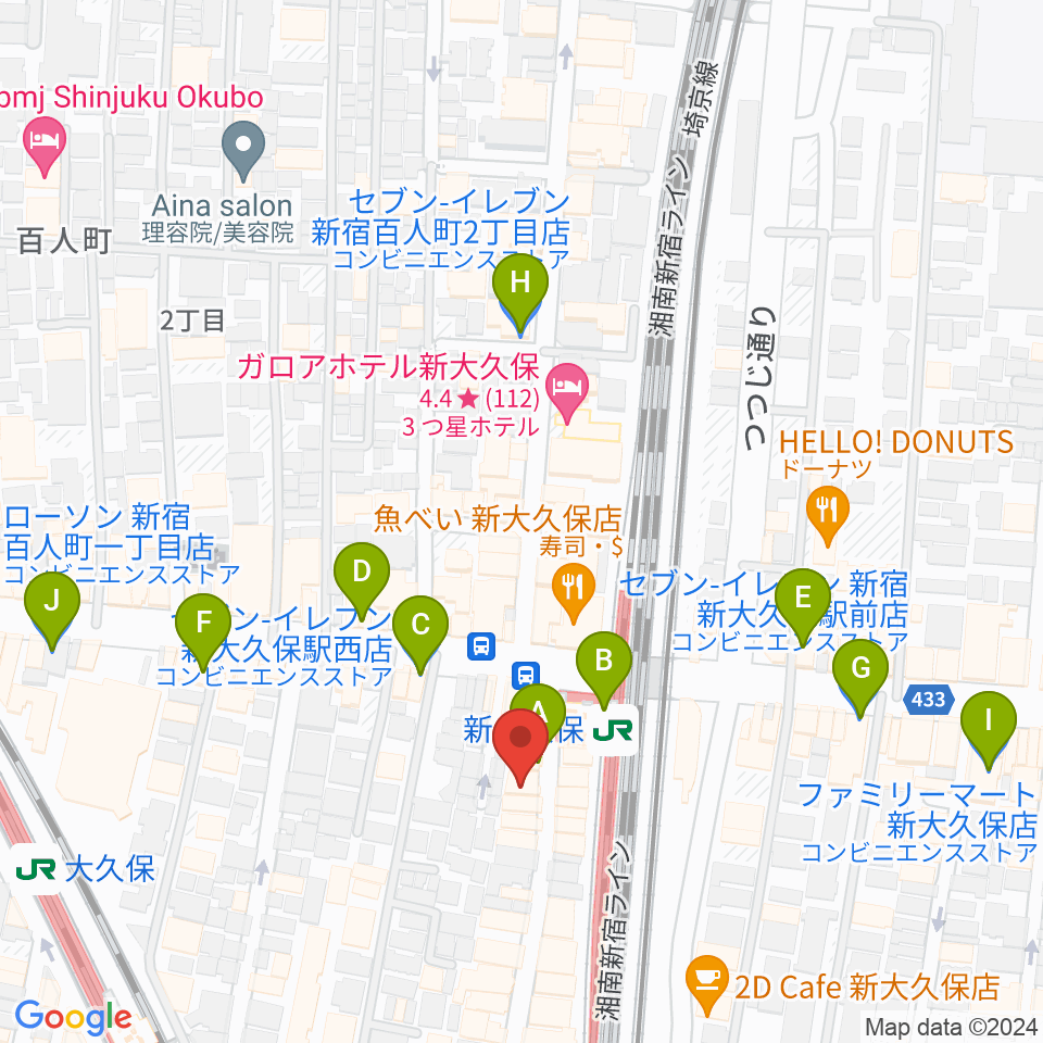 TC楽器周辺のコンビニエンスストア一覧地図