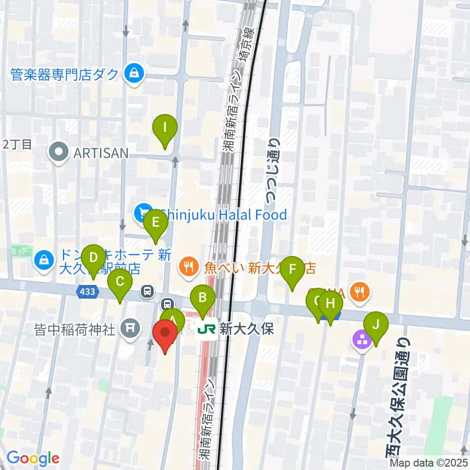 TC楽器周辺のコンビニエンスストア一覧地図