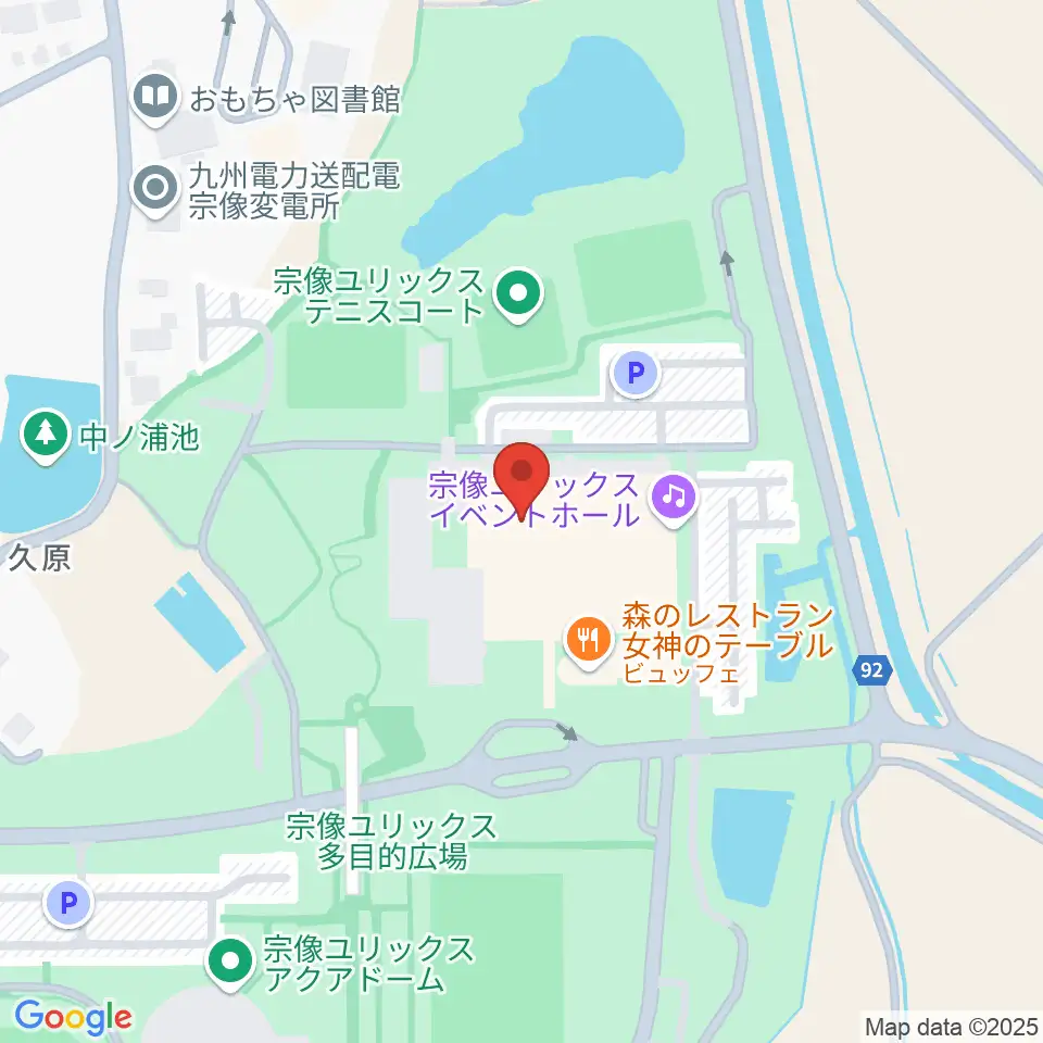 宗像ユリックス周辺のコンビニエンスストア一覧地図