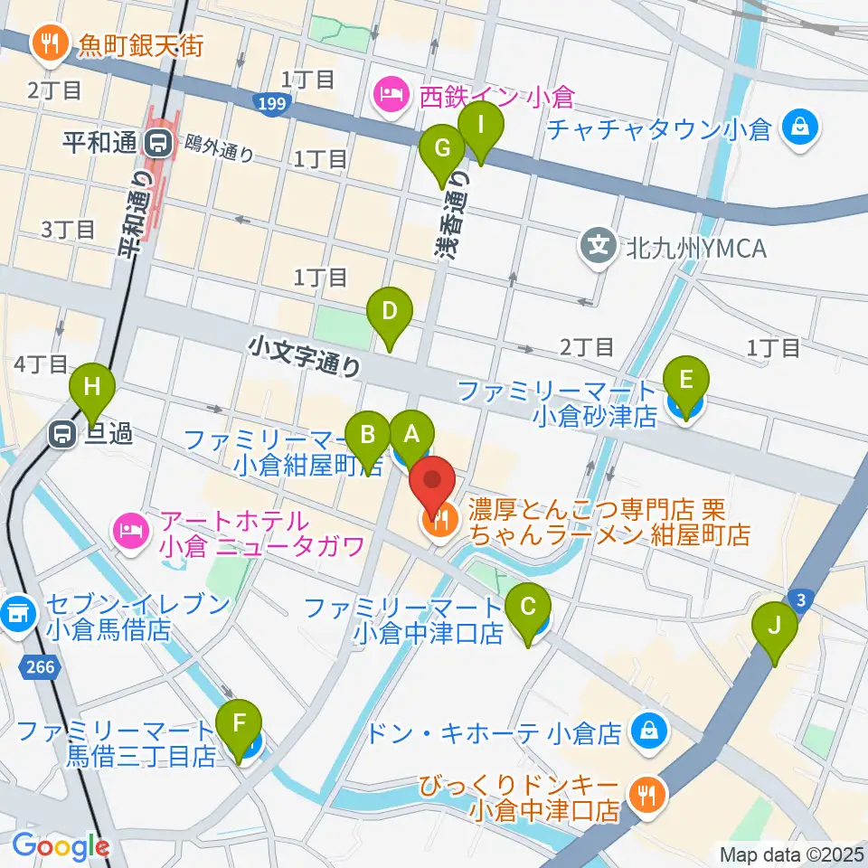 小倉フォークビレッジ周辺のコンビニエンスストア一覧地図