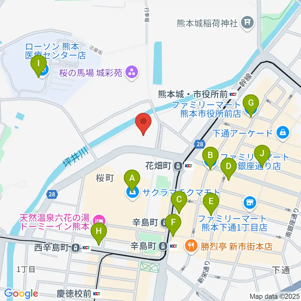 市民会館シアーズホーム夢ホール周辺のコンビニエンスストア一覧地図