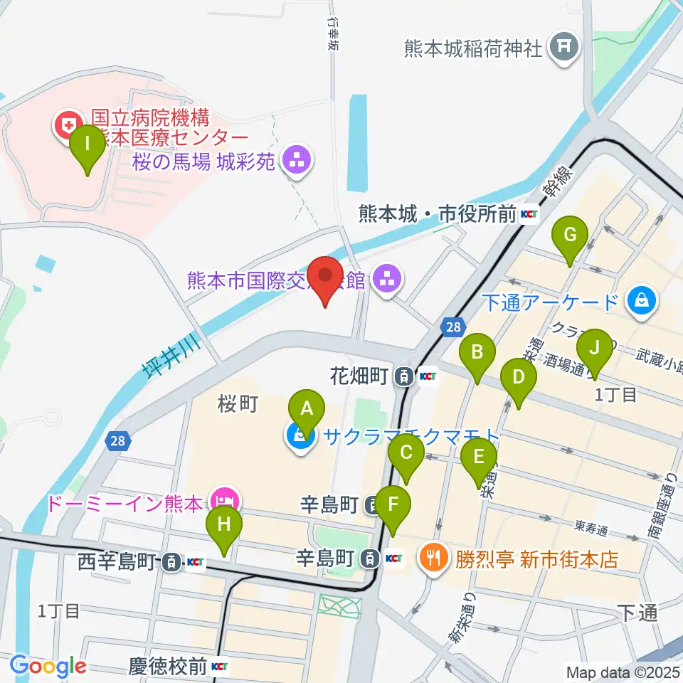 市民会館シアーズホーム夢ホール周辺のコンビニエンスストア一覧地図