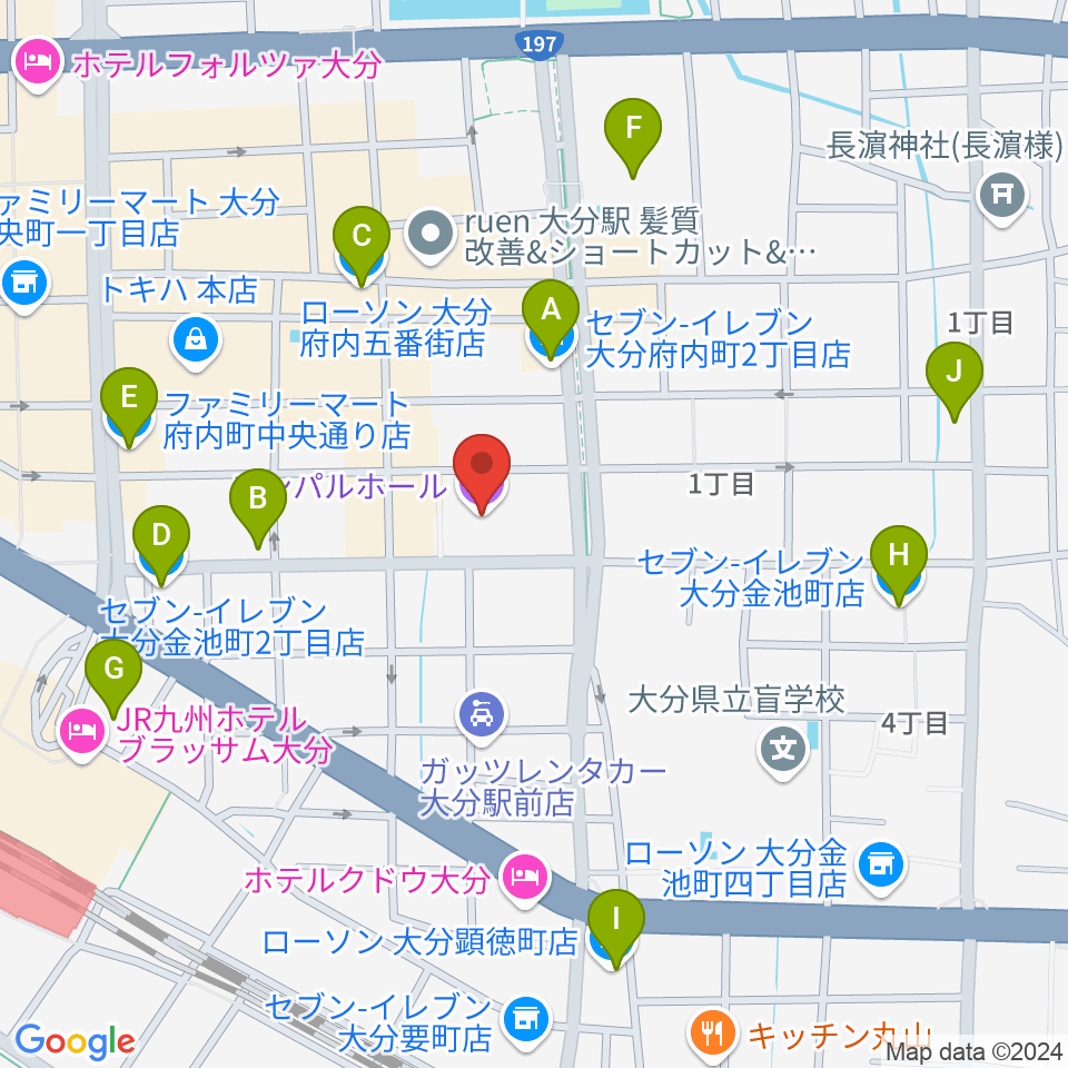 コンパルホール周辺のコンビニエンスストア一覧地図