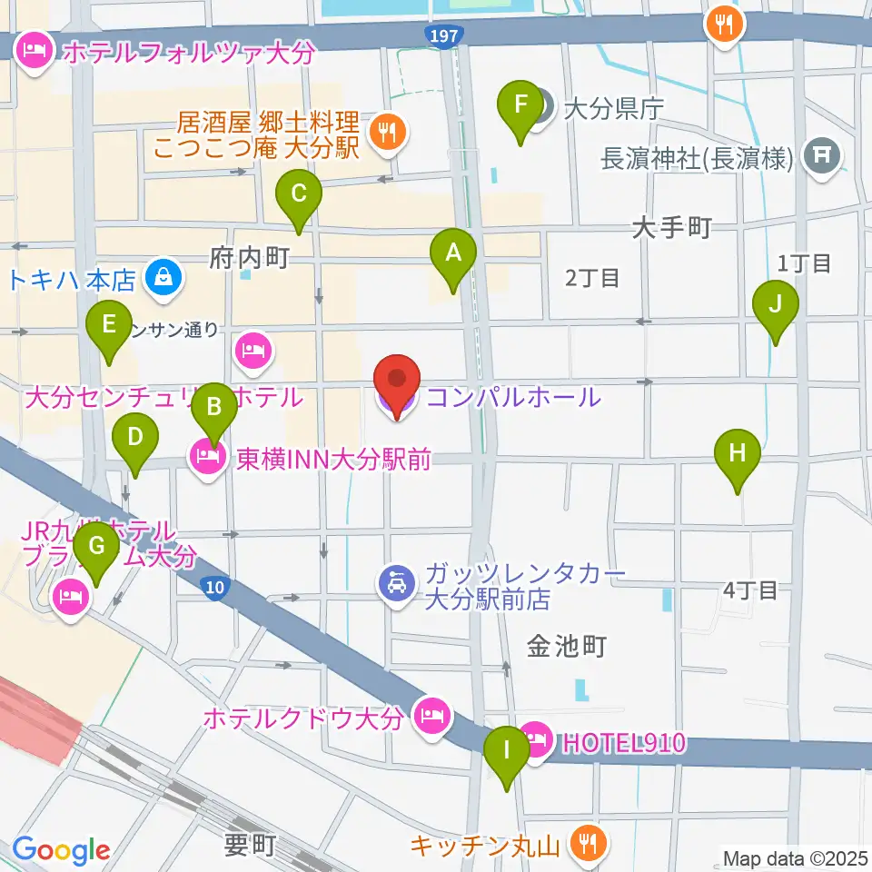 コンパルホール周辺のコンビニエンスストア一覧地図