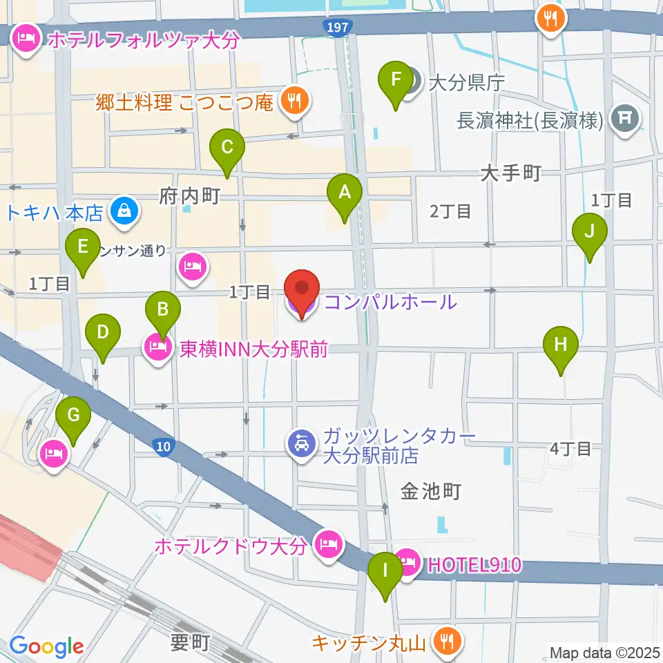 コンパルホール周辺のコンビニエンスストア一覧地図