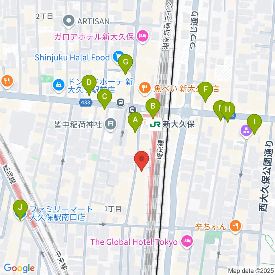 クロサワ楽器 日本総本店周辺のコンビニエンスストア一覧地図