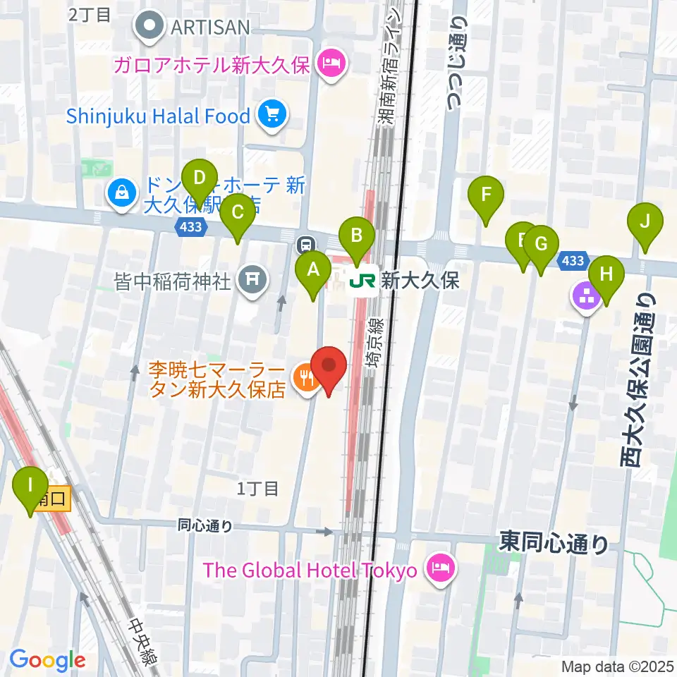 クロサワ楽器 日本総本店周辺のコンビニエンスストア一覧地図