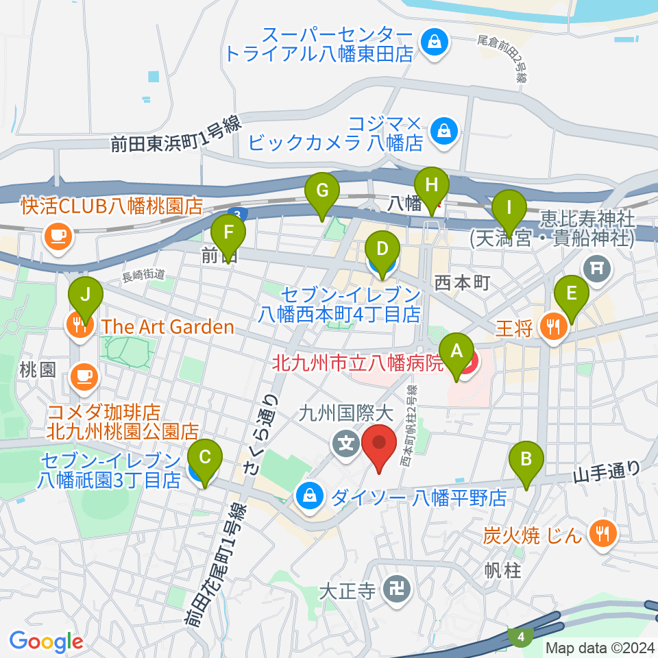 北九州市立響ホール周辺のコンビニエンスストア一覧地図