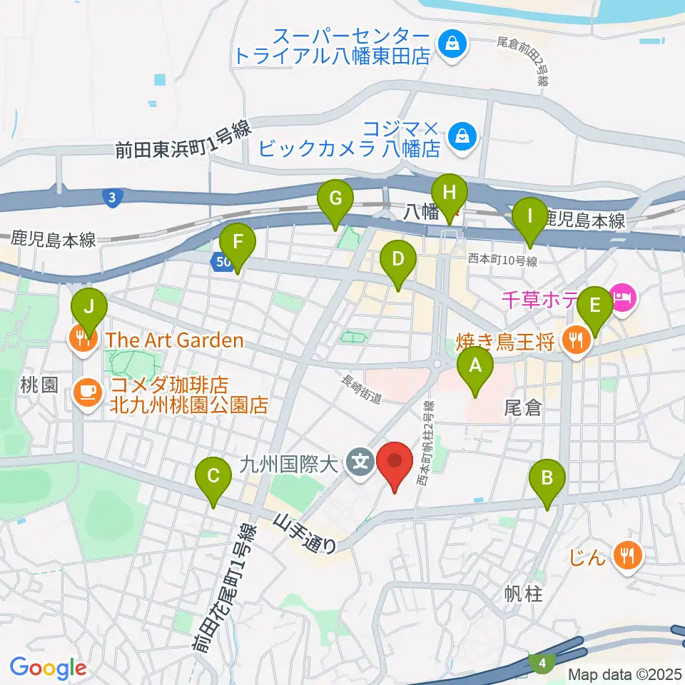 北九州市立響ホール周辺のコンビニエンスストア一覧地図