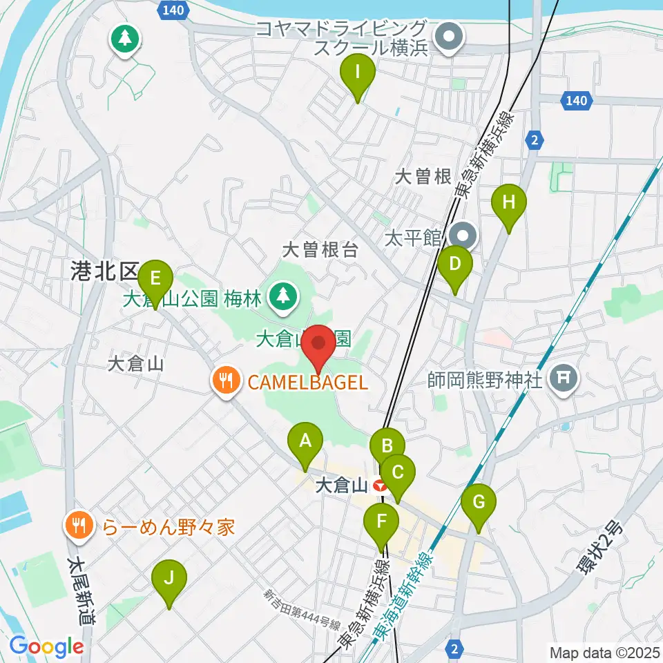 横浜市大倉山記念館周辺のコンビニエンスストア一覧地図