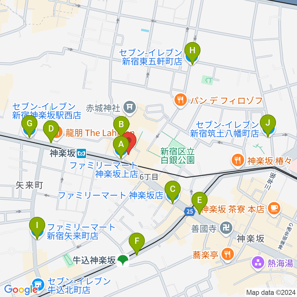 音楽の友ホール周辺のコンビニエンスストア一覧地図