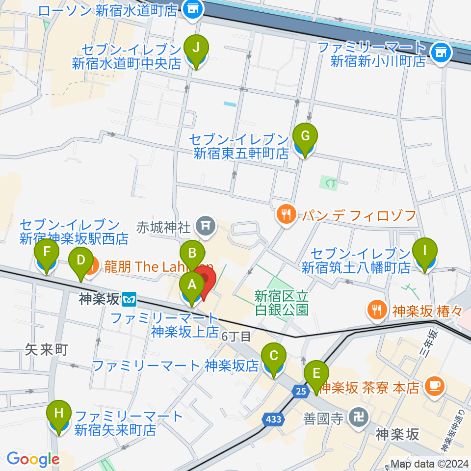 音楽の友ホール周辺のコンビニエンスストア一覧地図