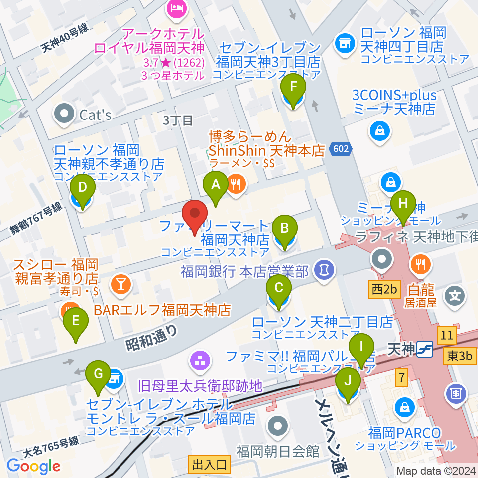 MRTミュージックスタジオ周辺のコンビニエンスストア一覧地図