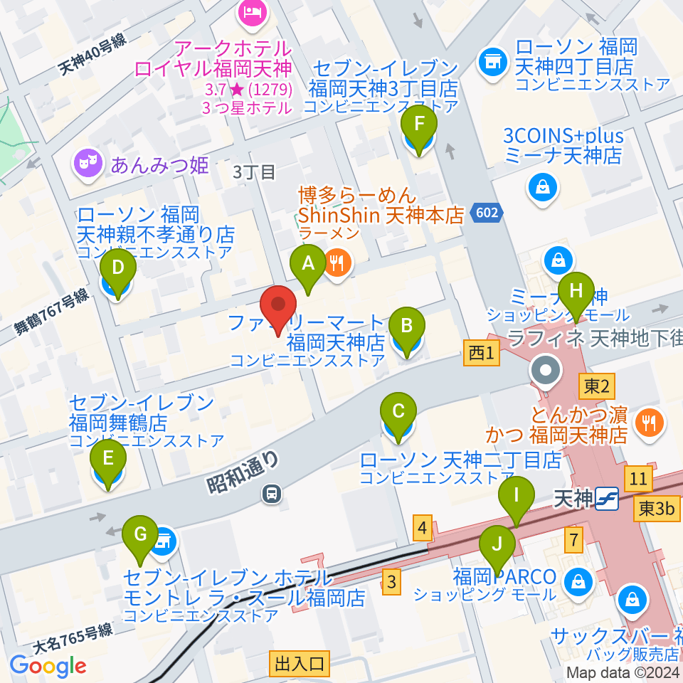 MRTミュージックスタジオ周辺のコンビニエンスストア一覧地図