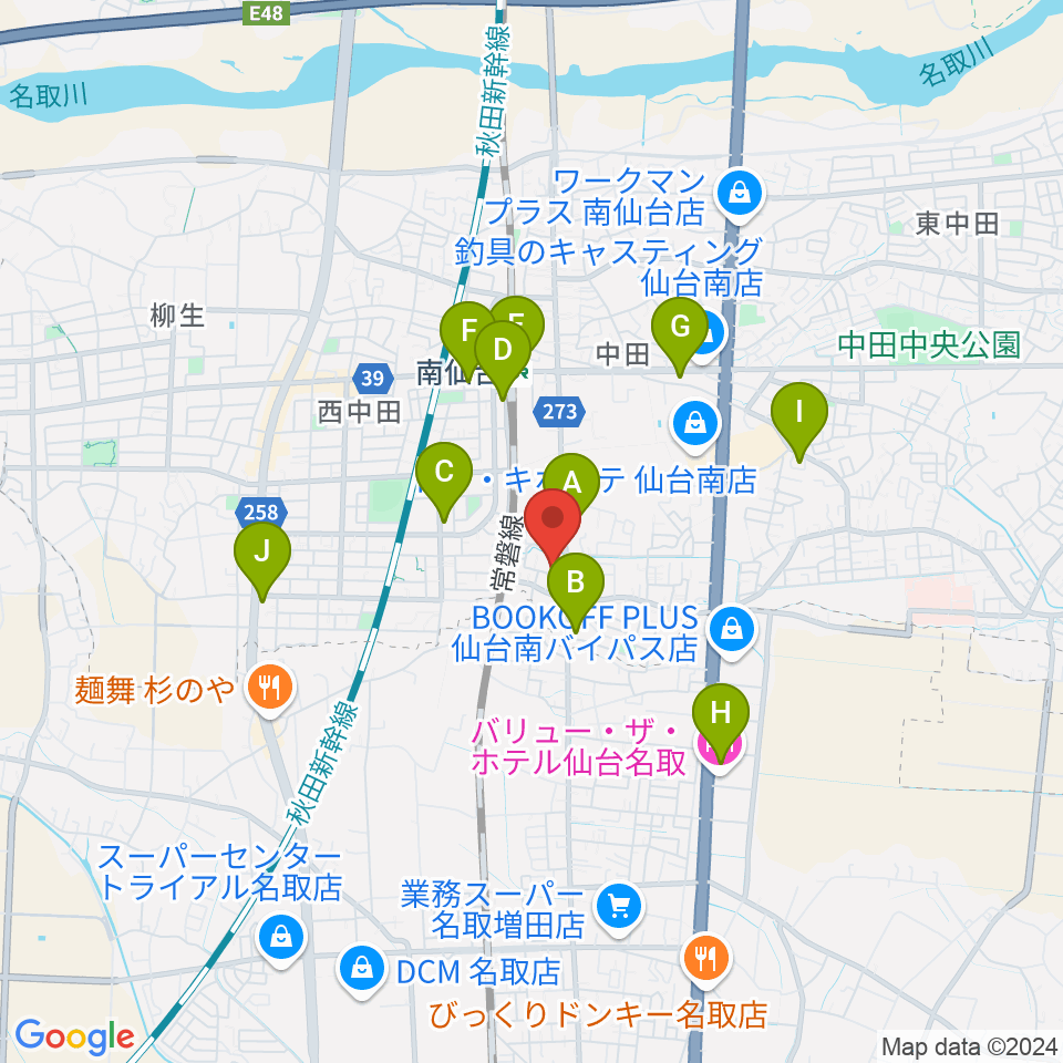 渡辺スタジオ周辺のコンビニエンスストア一覧地図