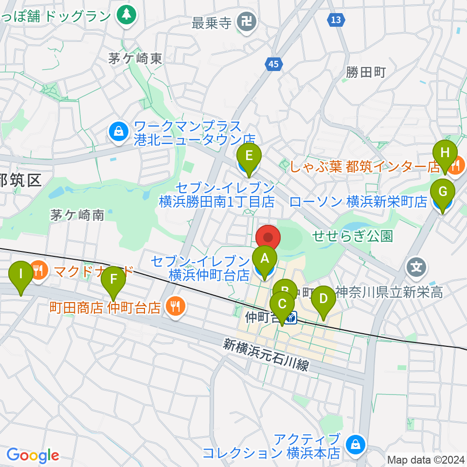 スタジオオーパーツ周辺のコンビニエンスストア一覧地図