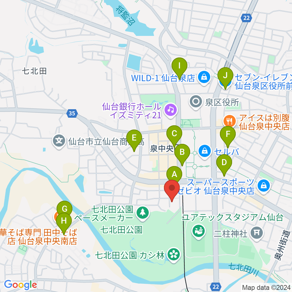 アライミュージックアカデミートゥッティ周辺のコンビニエンスストア一覧地図