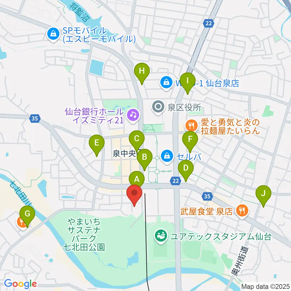 アライミュージックアカデミートゥッティ周辺のコンビニエンスストア一覧地図