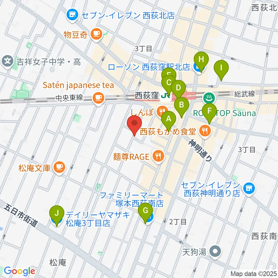 ベルク・バイオリン工房周辺のコンビニエンスストア一覧地図