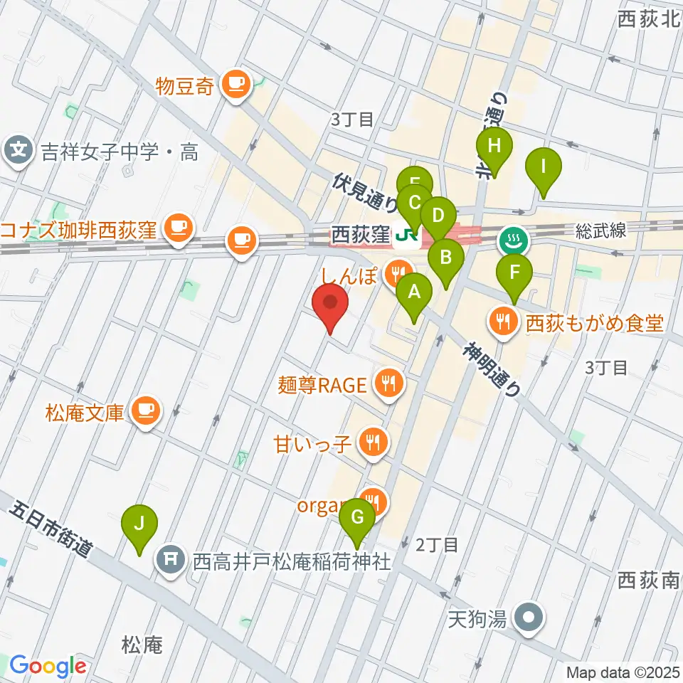 ベルク・バイオリン工房周辺のコンビニエンスストア一覧地図