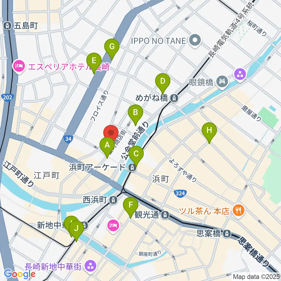 メルカつきまちホール周辺のコンビニエンスストア一覧地図