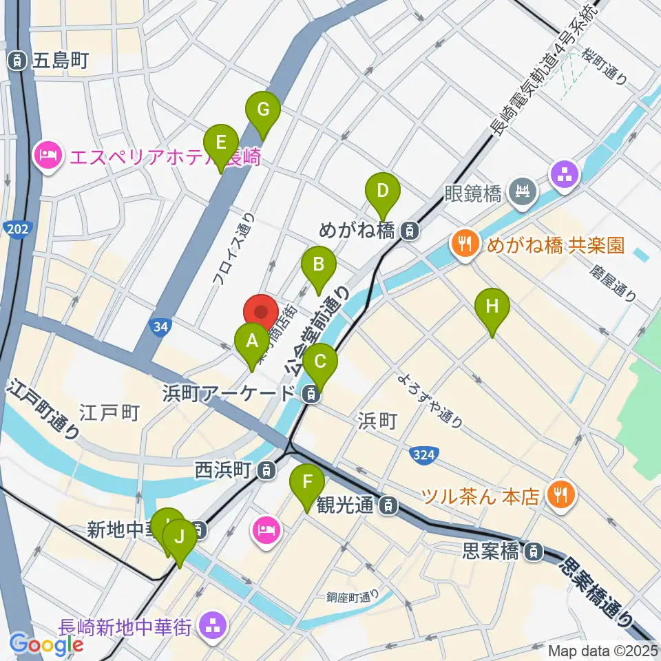 メルカつきまちホール周辺のコンビニエンスストア一覧地図