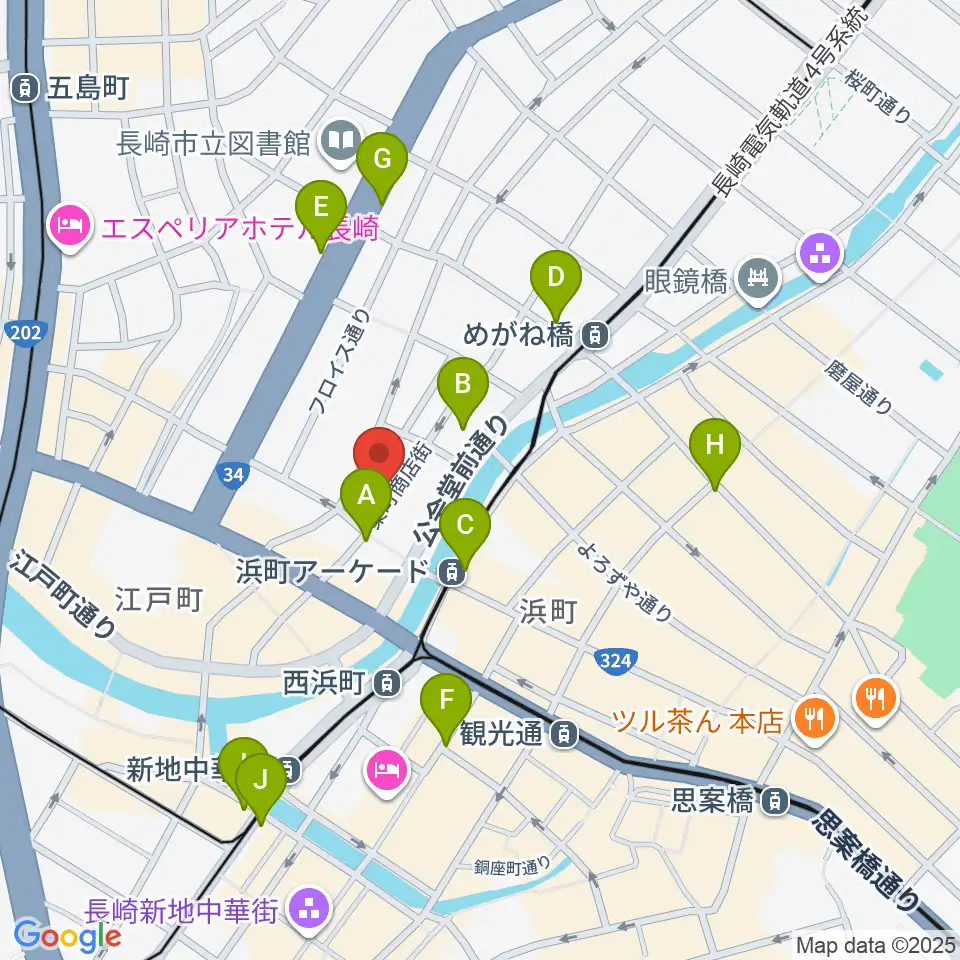 メルカつきまちホール周辺のコンビニエンスストア一覧地図