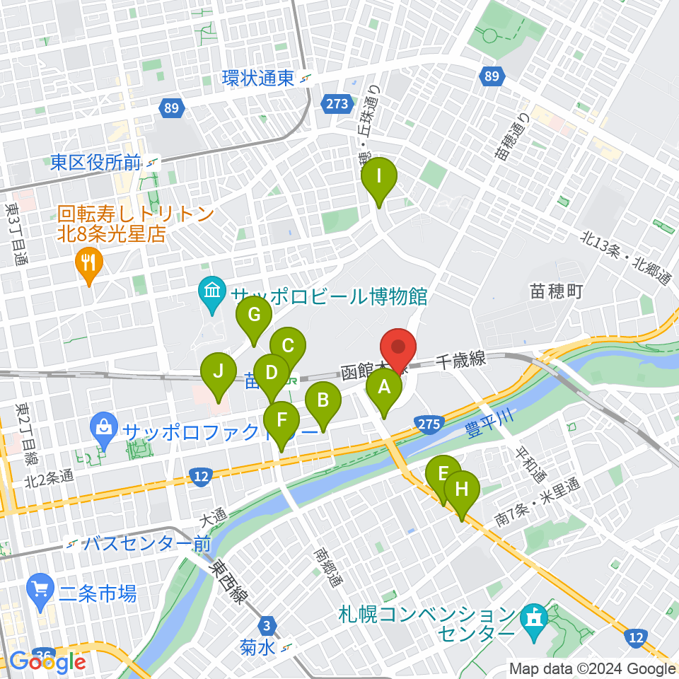 スタジオクリーム周辺のコンビニエンスストア一覧地図